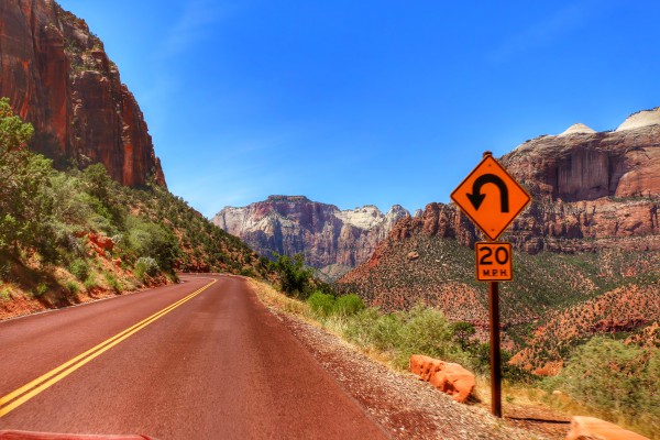 Een bocht in Zion National Park