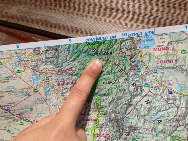 Route naar Yosemite National Park