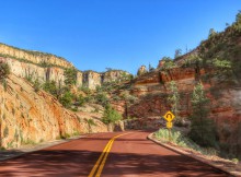 Weg door Zion National Park