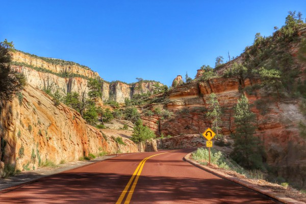 Weg door Zion National Park