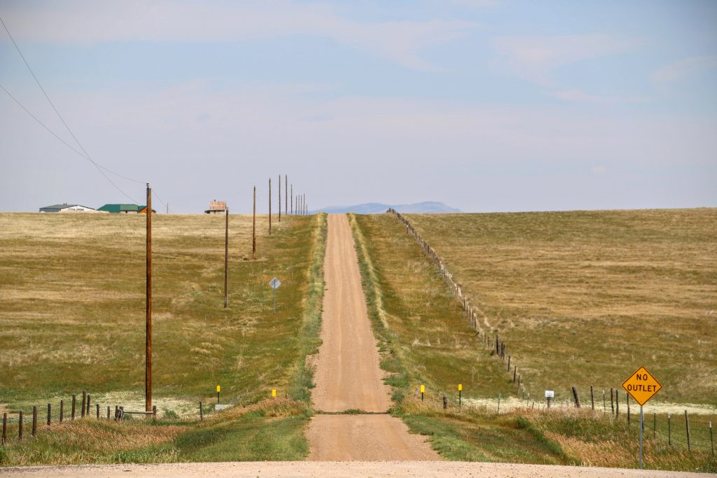 Een mooie weg door South Dakota